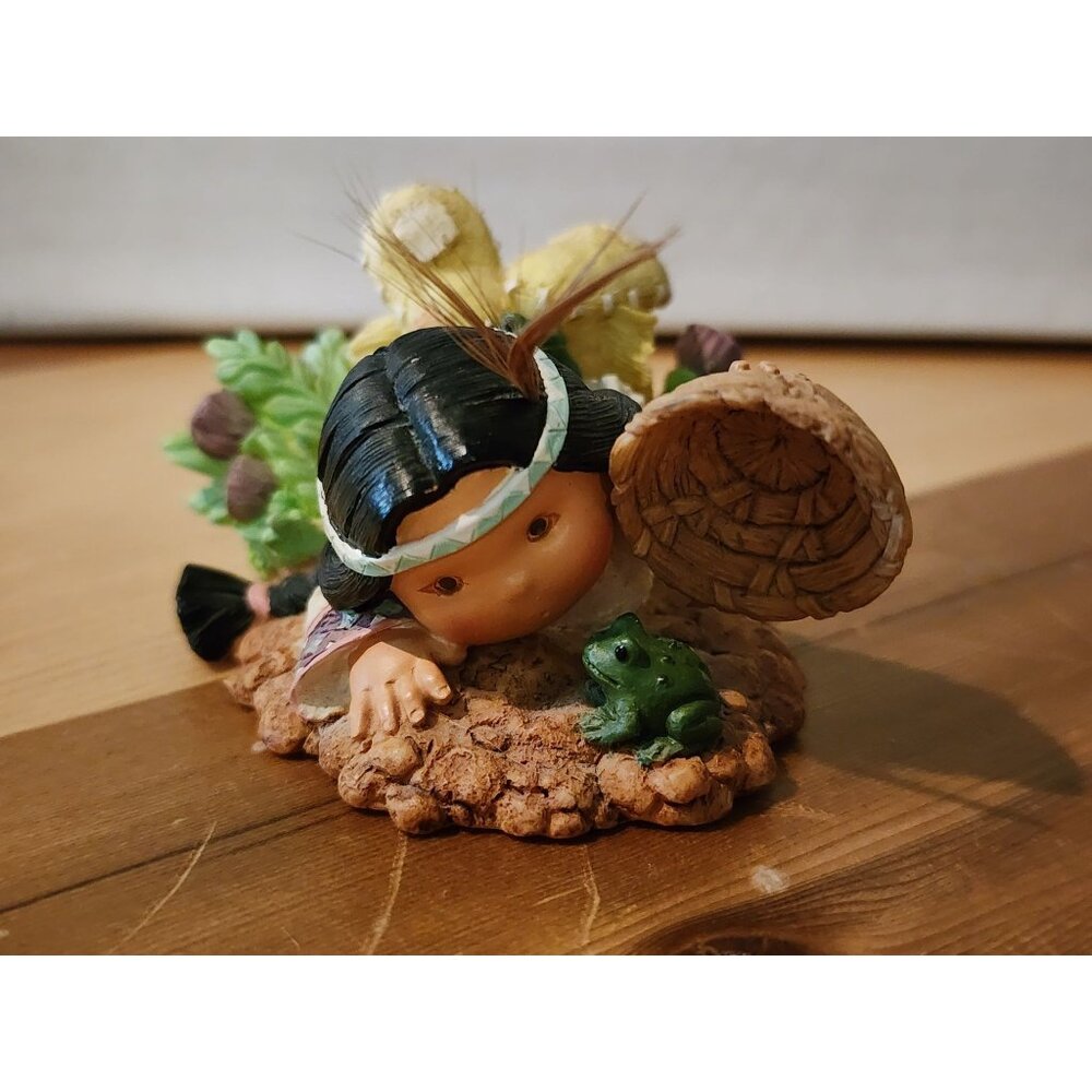 Vintage Enesco Friends Of The Feather "Spring Peeper" Boy With Frog Figurine